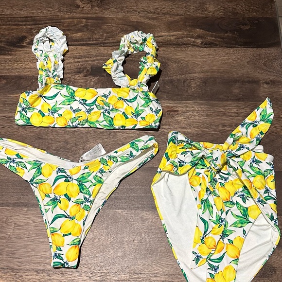 Onia x We Wore What Como Lemon Bikinni (top and two bottoms)